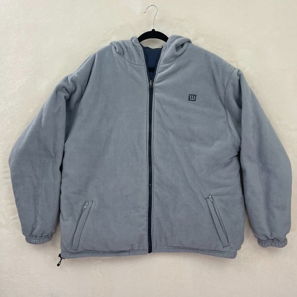 Wilson Blue Light Blue Hooded Full Zip Vintage Reversible Jacket Men's Size XL - Picture 6 of 9